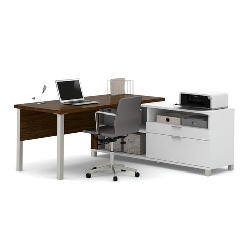 Bureau en L 72L avec pattes de métal