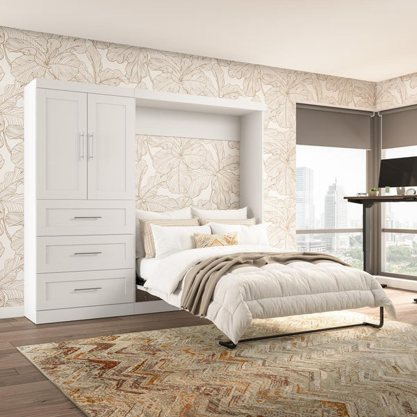 Full Murphy Bed and Storage Cabinet with Drawers (95W)