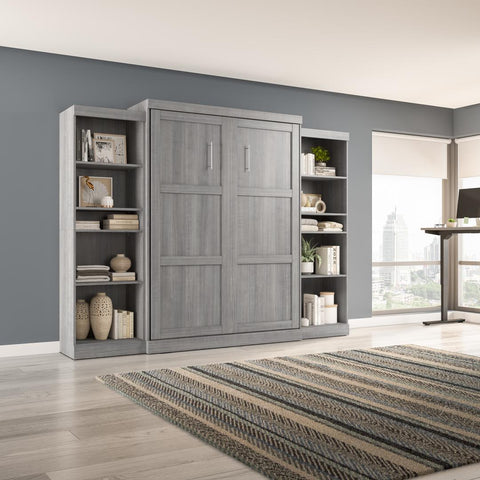 Queen Murphy Bed and 2 Shelving Units (115W)