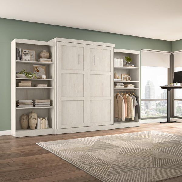 Grand lit escamotable avec 2 étagères (137L)