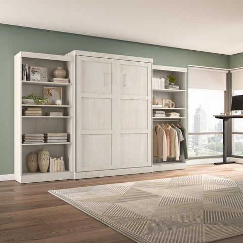 Grand lit escamotable avec 2 étagères (137L)