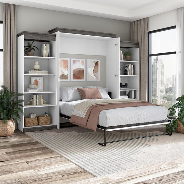 Queen Murphy Bed with Shelves (126W)