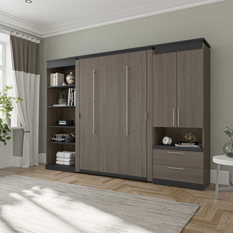 Lit escamotable deux places (double) avec rangement multifonctionnel (119L)