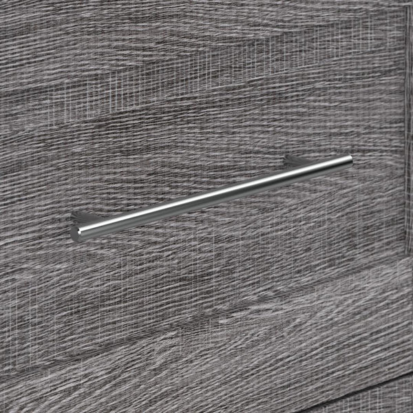 25W Pull-Out Desk Cabinet with Shelves and Hidden Storage