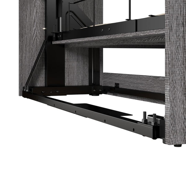 Lit escamotable double avec organisateur de garde-robe (84L)