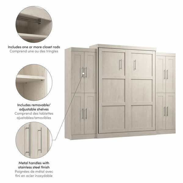 Queen Murphy Bed with Storage Cabinets (115W)