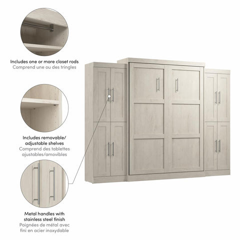 Queen Murphy Bed with Storage Cabinets (115W)