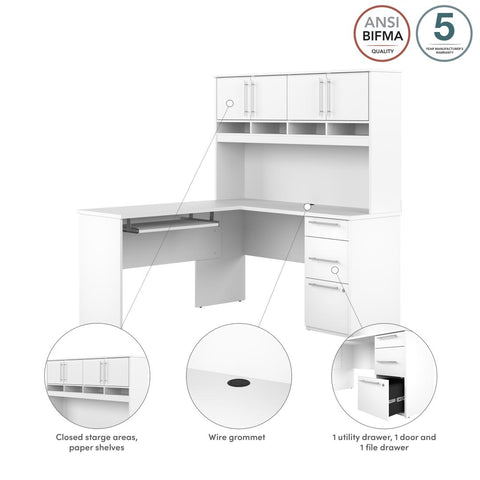 Bureau en L 60L avec huche