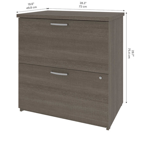 66W U-Shaped Desk with Hutch, Lateral File Cabinet, and Bookcase