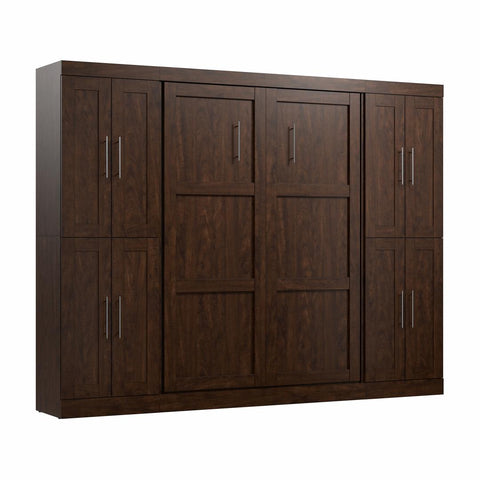 Lit escamotable double avec armoires (109L)