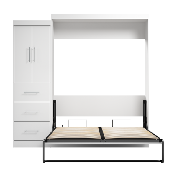 Grand lit escamotable avec armoire-penderie (90L)