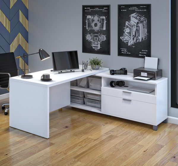 72W L-Shaped Office Desk