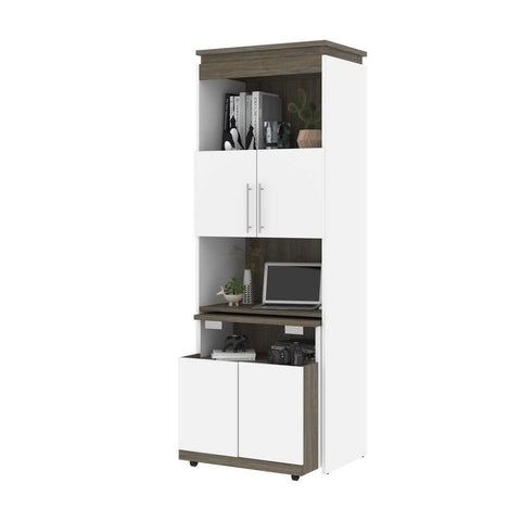 30W Shelving Unit with Fold-Out Desk