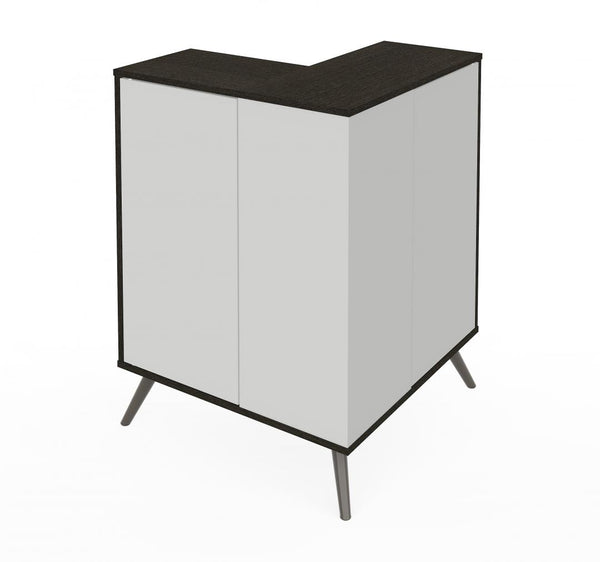 Outer Corner Storage Cabinet with Metal Legs