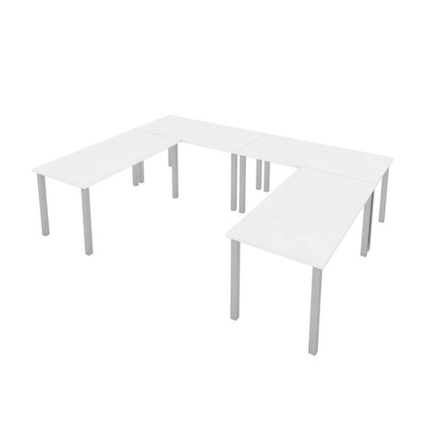 Quatre tables de bureau 60L x 30P avec pattes carrées en métal