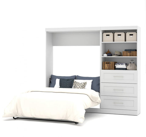 Full Murphy Bed and Shelving Unit with Drawers (95W)