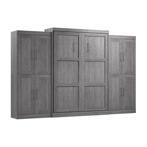 Queen Murphy Bed with Storage Cabinets (136W)
