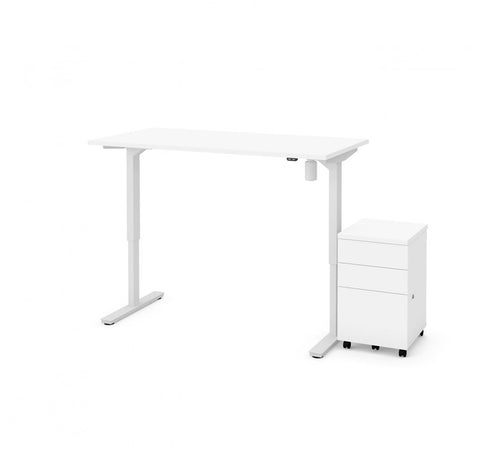 60W x 30D Standing Desk with Assembled Mobile File Cabinet