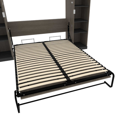 Grand lit escamotable avec étagères (106L)