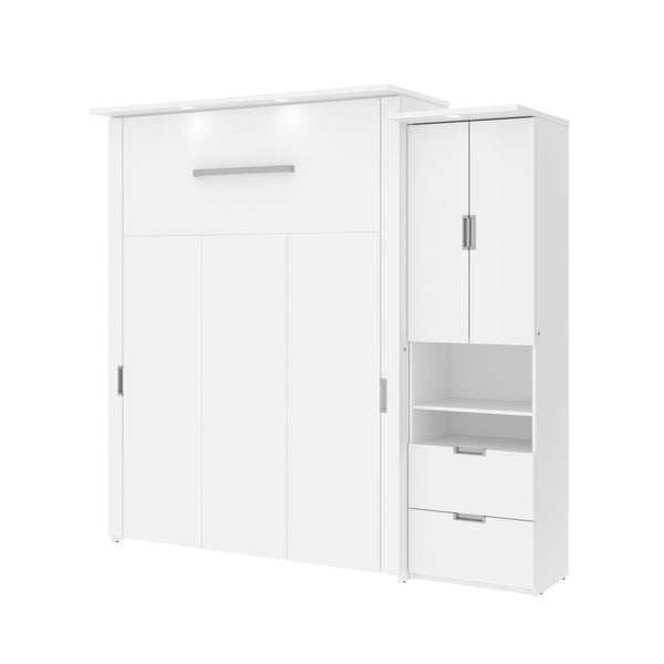 Queen Murphy Bed with Storage Cabinet (90W)