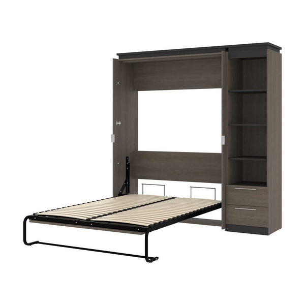 Full Murphy Bed with Shelves and Drawers (81W)