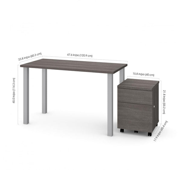 48W x 24D Table Desk with Mobile Pedestal