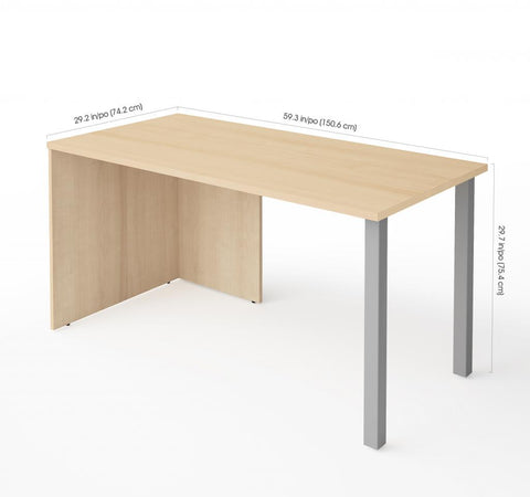 60W Table Desk with Two Metal Legs