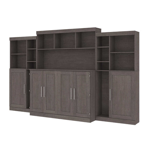 Queen Cabinet Bed with Mattress and Upper Storage (139W)