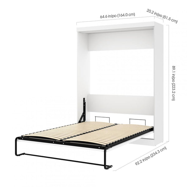 Grand lit escamotable avec canapé et étagères (115L)