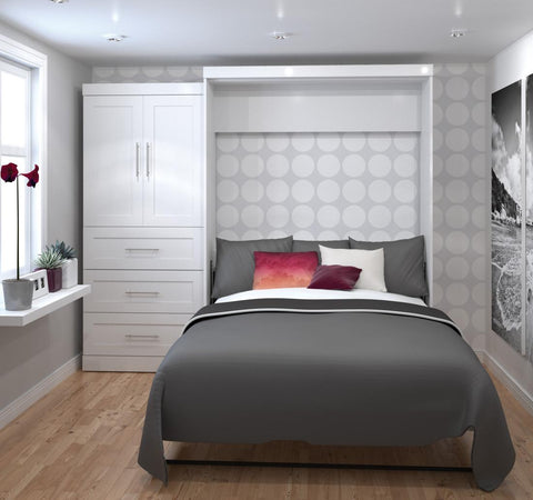 Grand lit escamotable et armoire avec tiroirs (101L)