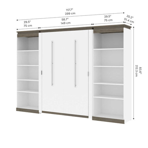 Full Murphy Bed with 2 Shelving Units (119W)