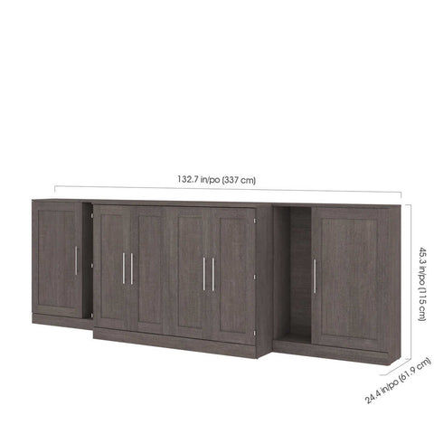 Full Cabinet Bed with Mattress and Storage Cabinets (133W)