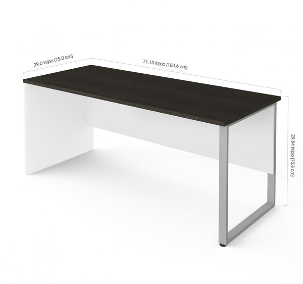 Table de bureau 72L avec patte de métal rectangulaire
