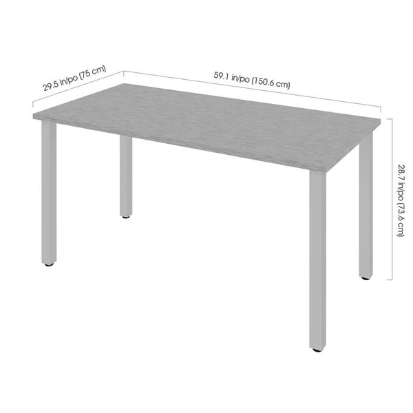 Table de bureau 60L avec pattes de métal carrées