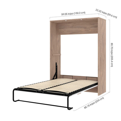Full Murphy Bed with Nightstands and Floating Shelves (99W)