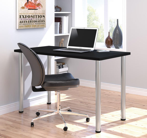 48W Table Desk with Round Metal Legs