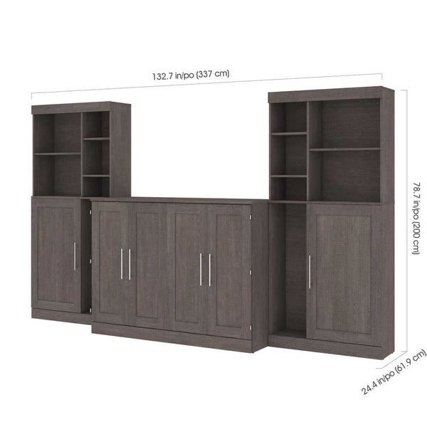 Lit cabinet deux places (double) avec matelas et grandes armoires (133L)
