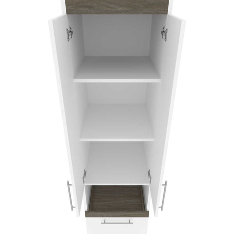 Queen Murphy Bed and 2 Storage Cabinets with Pull-Out Shelves (105W)