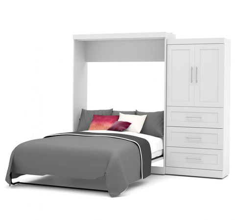 Grand lit escamotable et armoire avec tiroirs (101L)