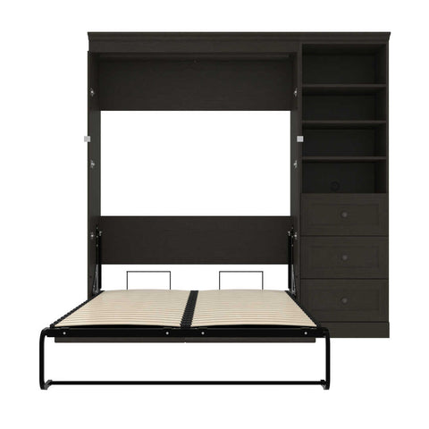 Full Murphy Bed with Shelves and Drawers (89W)