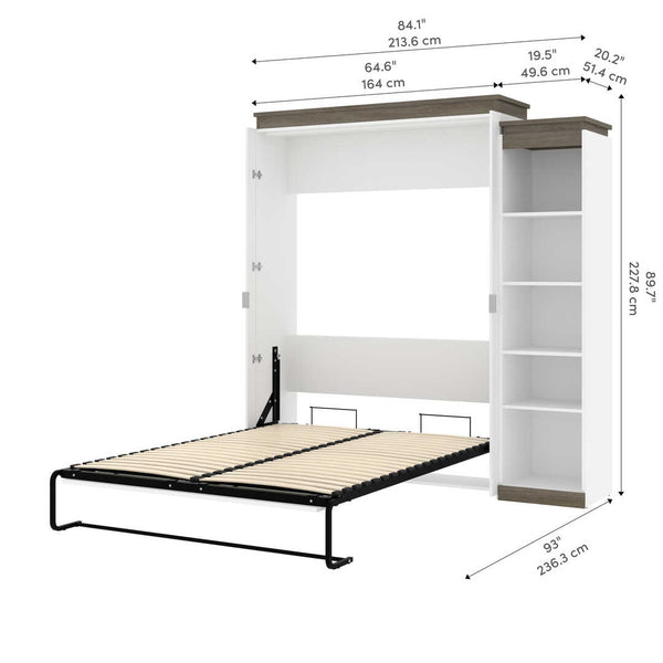 Grand lit escamotable avec étagère (87L)