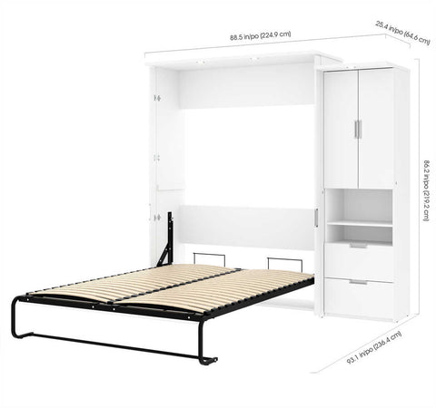 Grand lit escamotable avec armoire (91L)