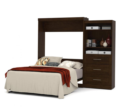 Grand lit escamotable et étagère avec tiroirs (101L)