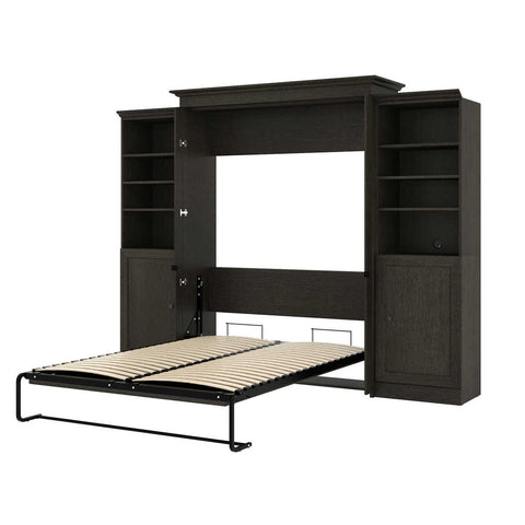 Queen Murphy Bed and 2 Shelving Units with Doors (115W)