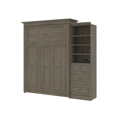 Queen Murphy Bed with Shelves and Drawers (92W)