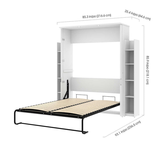 Grand lit escamotable avec étagères (88L)