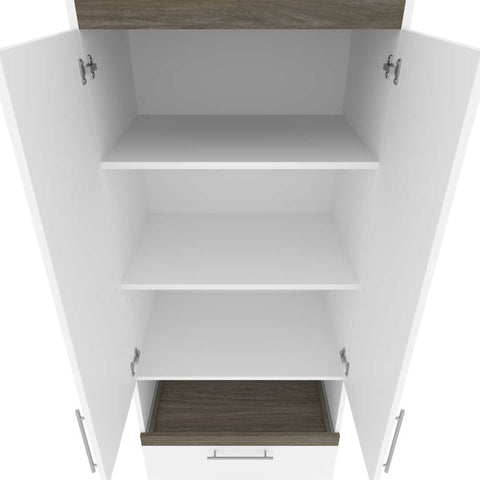 Full Murphy Bed and Storage Cabinet with Pull-Out Shelf (89W)