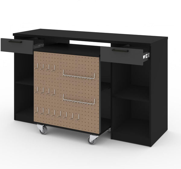 2-Piece Set:  2-Drawer Workbench and Mobile Storage Cabinet