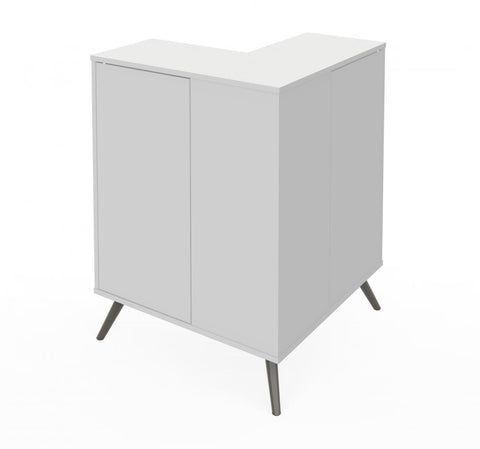 Outer Corner Storage Cabinet with Metal Legs