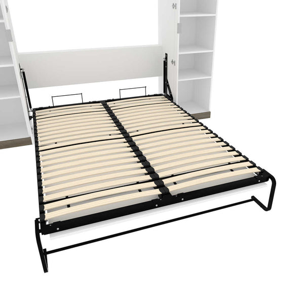 Grand lit escamotable avec étagères (106L)